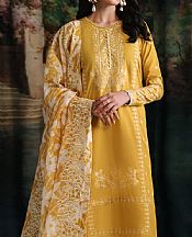 Zarif Butterscotch Raw Silk Suit- Pakistani Designer Chiffon Suit