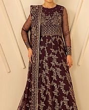 Zarif Chocolate Net Suit- Pakistani Designer Chiffon Suit