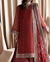 Auburn Red Chiffon Suit