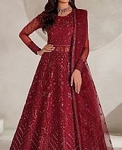 Zarif Maroon Organza Suit- Pakistani Designer Chiffon Suit