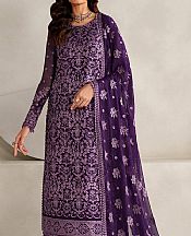 Zarif Purple Chiffon Suit- Pakistani Designer Chiffon Suit