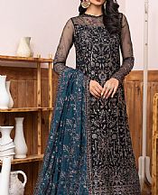 Zarif Navy Net Suit- Pakistani Designer Chiffon Suit