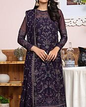 Zarif Indigo Chiffon Suit- Pakistani Chiffon Dress