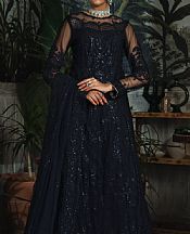 Zarif Midnight Blue Net Suit- Pakistani Designer Chiffon Suit