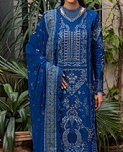Zarposh Royal Blue Lawn Suit- Pakistani Designer Lawn Suits