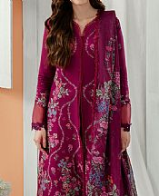 Zarposh Plum Lawn Suit- Pakistani Designer Lawn Suits
