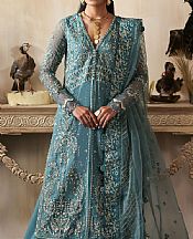 Zarposh Turquoise Organza Suit- Pakistani Chiffon Dress