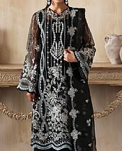 Zarposh Black Organza Suit- Pakistani Chiffon Dress