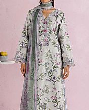 Zarqash Light Grey Lawn Suit- Pakistani Designer Lawn Suits