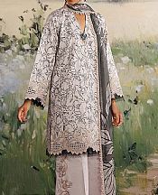 Zarqash Ivory/Grey Lawn Suit- Pakistani Lawn Dress