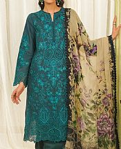 Zarqash Teal Lawn Suit- Pakistani Designer Lawn Suits
