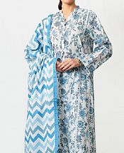Off White/Blue Lawn Suit