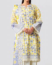 Yellow/Off White Lawn Suit