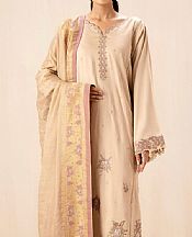 Beige Cotton Satin Suit