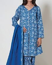 Zeen Denim Blue Cambric Suit- Pakistani Designer Lawn Suits