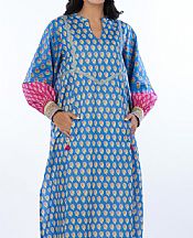 Zeen Cornflower Blue Cottel Kurti- Pakistani Winter Dress