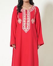 Zeen Ruby Red Cottle Kurti- Pakistani Winter Clothing