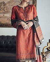 Coral Khaddar Suit (2 Pcs)- Pakistani Winter Dress