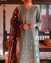 Light Turquoise Jacquard Suit- Pakistani Designer Chiffon Suit