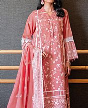 Salmon Pink Jacquard Suit- Pakistani Designer Lawn Dress
