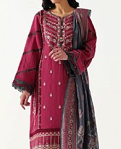Crimson Jacquard Suit- Pakistani Designer Lawn Dress