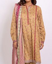 Sand Gold Cottel Suit- Pakistani Winter Dress
