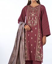 Wine Red Karandi Suit- Pakistani Winter Clothing
