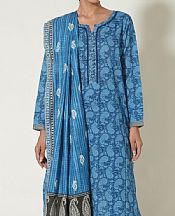Zeen Denim Blue Khaddar Suit- Pakistani Winter Clothing