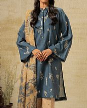 Zeen Pickled Bluewood/Fawn Viscose Suit- Pakistani Winter Dress