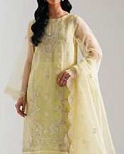 Zeen Pastel Yellow Organza Suit- Pakistani Designer Chiffon Suit