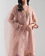 Zeen Rose Pink Organza Suit- Pakistani Designer Chiffon Suit