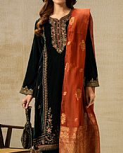Zeen Dark Green Velvet Suit- Pakistani Winter Dress