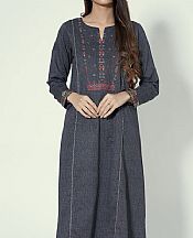Dark Grey Lawn Kurti- Pakistani Designer Lawn Dress