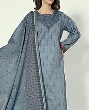 Slate Grey Lawn Suit (2 Pcs)- Pakistani Lawn Dress