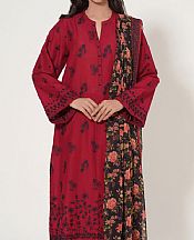 Red Cambric Suit- Pakistani Lawn Dress