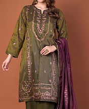 Olive Green Mysuri Suit- Pakistani Lawn Dress
