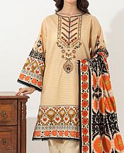 Zellbury Light Golden Cambric Suit (2 Pcs)- Pakistani Winter Dress