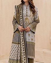 Olive Green/White Cambric Suit- Pakistani Winter Clothing