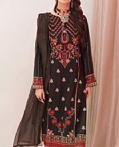 Zellbury Black Raw Silk Suit- Pakistani Designer Chiffon Suit