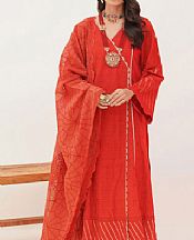 Zellbury Red Lawn Suit- Pakistani Lawn Dress