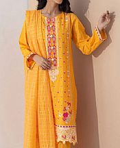 Zellbury Golden Yellow Jacquard Suit- Pakistani Designer Lawn Suits