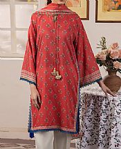 Zellbury Pale Red Lawn Suit (2 Pcs)- Pakistani Designer Lawn Suits