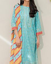 Zellbury Turquoise Lawn Suit (2 Pcs)- Pakistani Lawn Dress