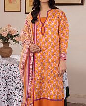 Zellbury Orange Lawn Suit- Pakistani Designer Lawn Suits