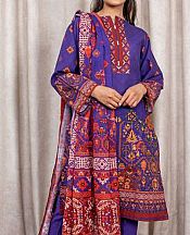 Majorelle Blue Khaddar Suit (2 Pcs)- Pakistani Winter Clothing