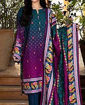 Teal/Violet Khaddar Suit- Pakistani Winter Dress