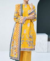 Zellbury Golden Yellow Khaddar Suit (2 Pcs)- Pakistani Winter Dress