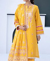 Zellbury Golden Yellow Khaddar Suit (2 Pcs)- Pakistani Winter Clothing