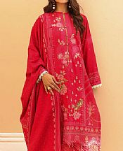 Zellbury Torch Red Khaddar Suit- Pakistani Winter Clothing