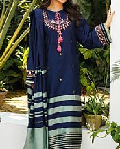 Zellbury Dark Blue Yarn Dyed Yarn Suit- Pakistani Winter Clothing